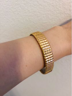 Wide SPEIDEL Gold Tone Expansion Stretch Bracelet Signed Vintage Jewelry