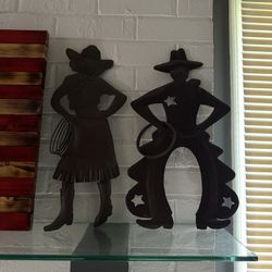 Metal Cowboy & Cowgirl