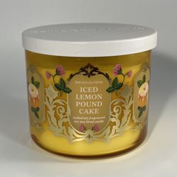 Bath & Body Works Iced Lemon Pound Cake 3-Wick Scented Candle 14.5oz NEW