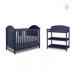 Navy Blue Crib With Changing Table