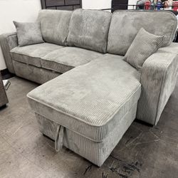 BRAND NEW Sofa With Pull Out Bed, Sleeper Sofa, Sofa Bed, Reversible Chaise With Storage, USB Charging Port