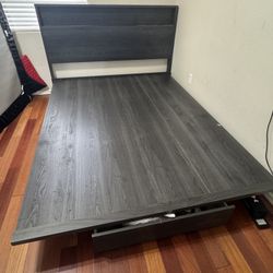 Queen Bed Frame with Storage – $60