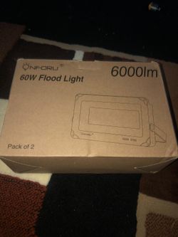 Onforu 2 Pack 60W LED Flood Light, 6000lm Super Bright Security Lights, 5000K Daylight White, IP65 Waterproof Outdoor Landscape Floodlight