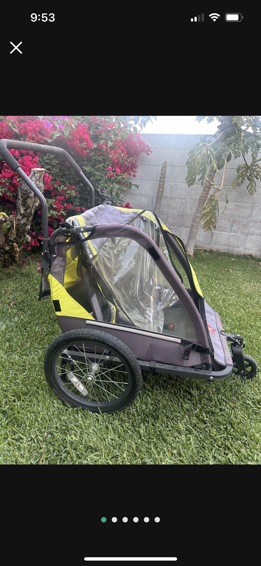 Child bicycle trailer and stroller.