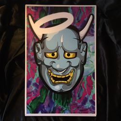 Trippy Art Poster Print Hannya Noh Mask Hip Hop 11 x 17