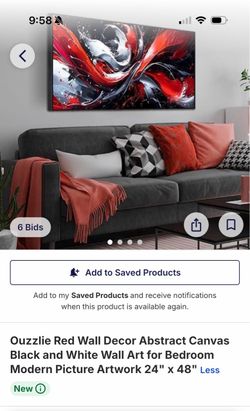 Ouzzlie Abstract Canvas Wall Art 24" x 48"