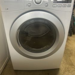 LG Dryer/Works! White With Silver Details 