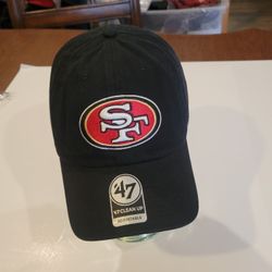 San Francisco 49ers NFL '47 Brand Black Clean Up Adjustable Hat New