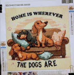 Home is where the dogs are daschund Diamond Painting whatmost