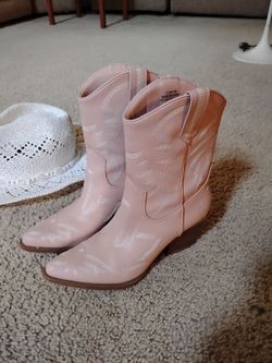 Pink cowboy boots women's 7