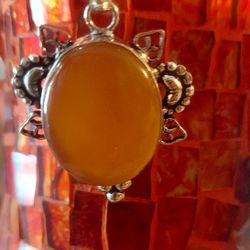 New Sterling Silver Baltic Amber Slimated Stone Made In India Mpu Serious Buyer Please Dont Deliver Cash Only 