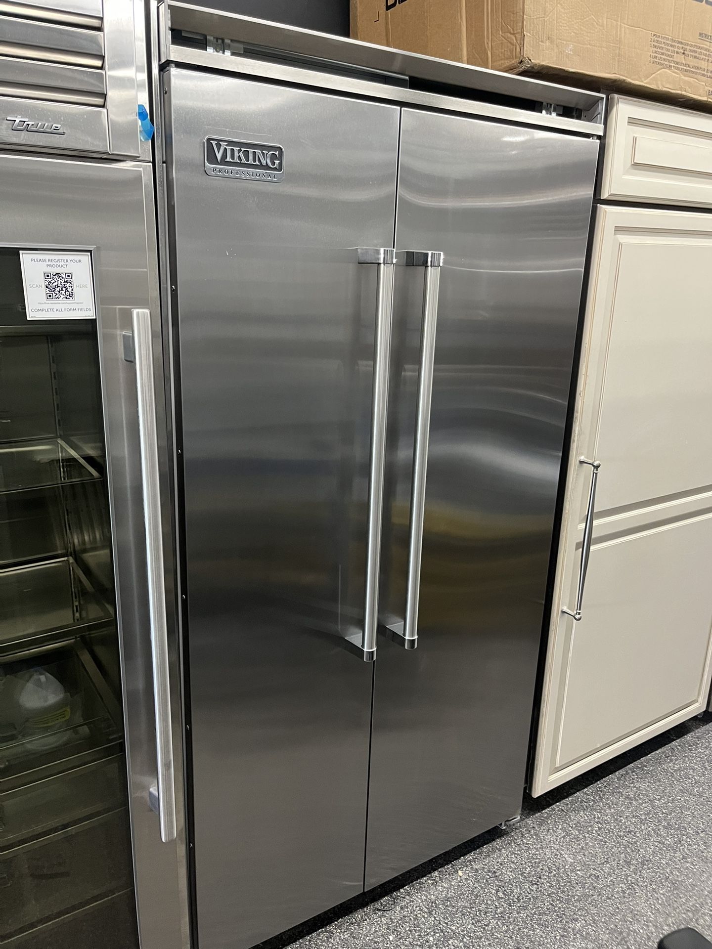 Viking Professional Side By Side Built In 42” Refrigerator Counter Depth Open Box