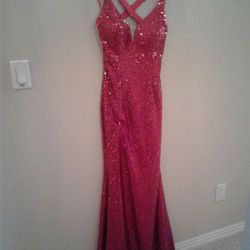 Jessica Rabbit style red sequin holiday costume Prom gown
