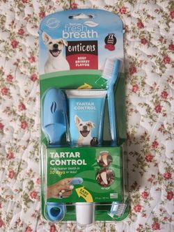 New dog care toothpaste and brush set