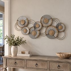 LuxenHome 47.05-in W x 22.24-in H Metal Floral Wall Sculpture ,A1087