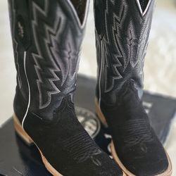 Black suede  cowboy boots