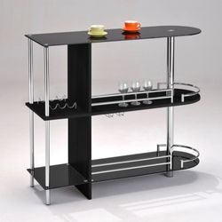 Modern Glass & Chrome Statement Bar Unit