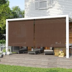 Vicllax Outdoor Sun Blocking Roller Shade, Patio Roll Up Shade Blinds