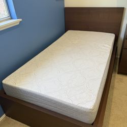 IKEA malm twin Bed with storage Drawers and Mattress 