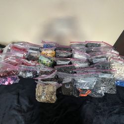 42 Bags Of Legos (Starwars,ninjago Sets) Organizer Into Color 