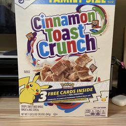 Cinnamon Toast Crunch Cereal With 25th Anniversary Pokemon Pack
