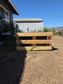 Handmade low-pro gardening bed, 1foot tall, 2ft width, 5 feet length,heat-treated wood w/antiweed liner!