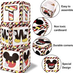 Disney Mickey Mouse “Two-Dles” 2nd Birthday Decor Boxes
