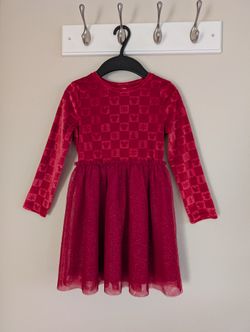 Disney girl Holiday Christmas red dress size 5T
