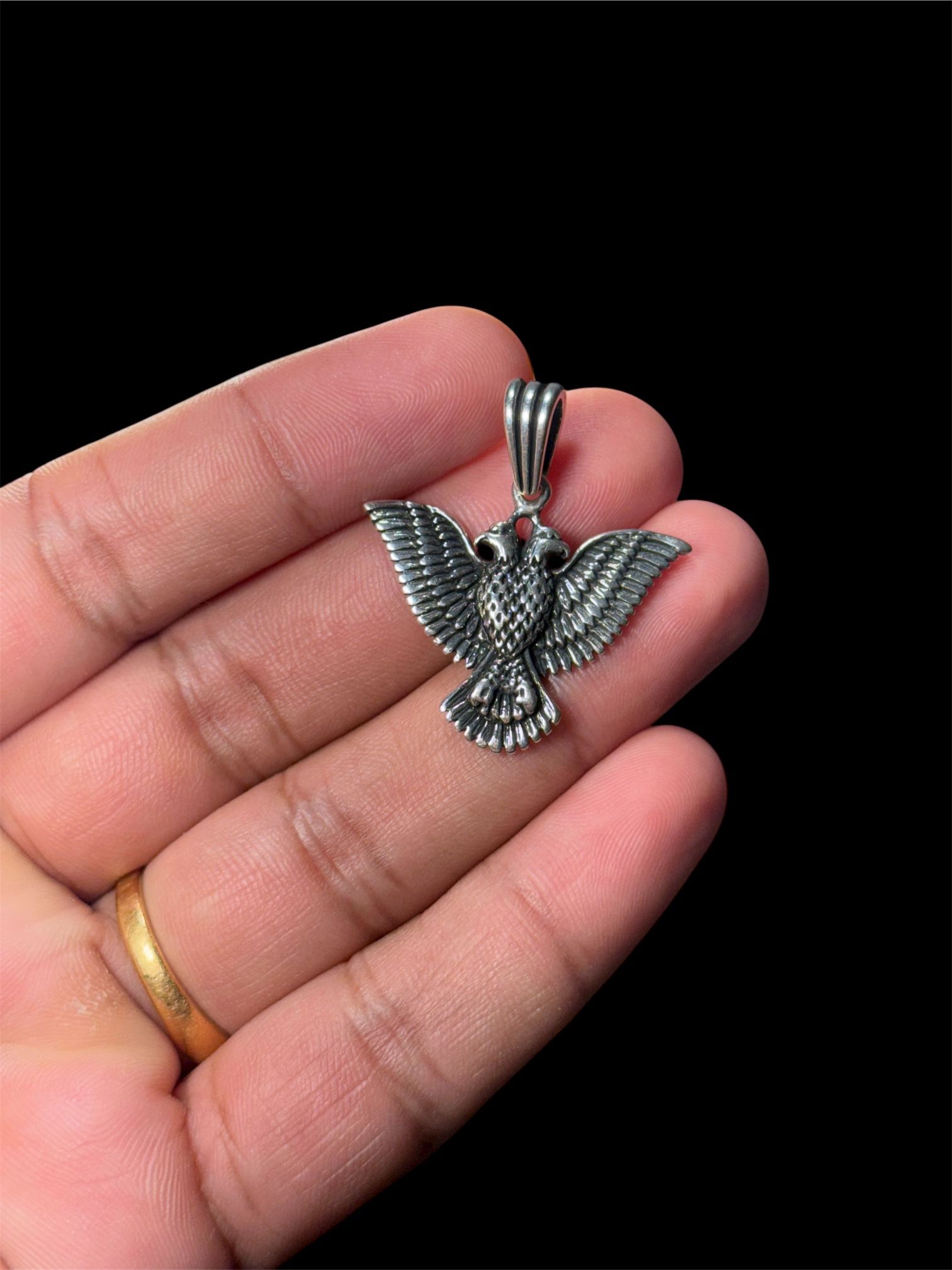 Handmade 925 Sterling Silver Double-Headed Eagle Pendant | 6.3g