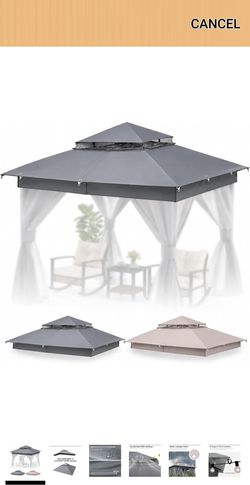 Double-Tier Gazebo Replacement Canopy Top