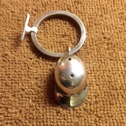 Vintage sterling silver Leonore Doskow baseball cap Key Ring From Fortunoff NOS