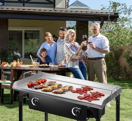 Outdoor High Pressure Double Propane Burner with stainless grill