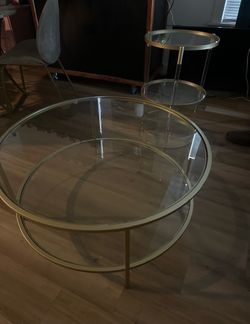 Round Glass Coffee Tables 2pc