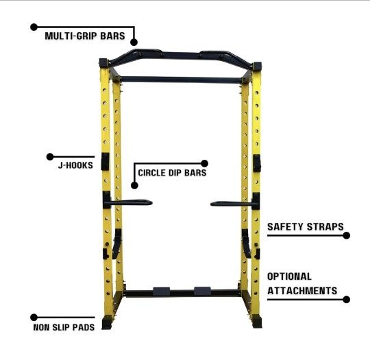 HulkFit Multi-Functional Adjustable Pro Series Power Rack Power Cage Exercise Equipment for Home Gym with Squat Rack Attachments and Accessories - Ben
