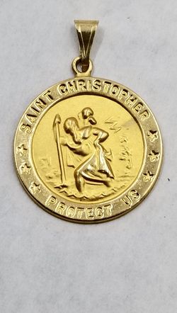 Solid 14k St. Christopher Pendant 