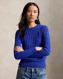 Ralph lauren Cable-Knit Cotton Crewneck Sweater Medium