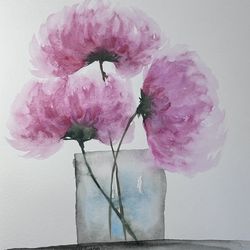 Watercolor painting original 9”x12” on paper 300g handmade