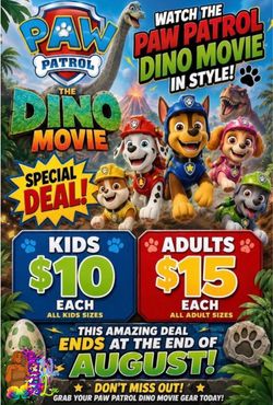 ADULT SHIRTS ONLY 🐾🦖 PAW PATROL DINO MOVIE SPECIAL! 🦖🐾