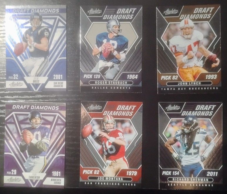 2022 and 2023 Absolute Draft Diamonds 6 Card Lot!