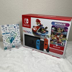 New Nintendo Switch Console with Mario Kart Bundle and Original Receipt