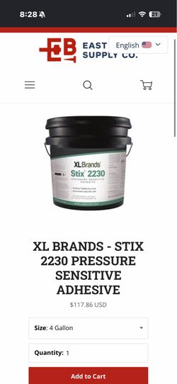 XL BRANDS - STIX 2230 PRESSURE SENSITIVE ADHESIVE