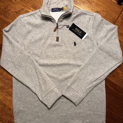 Grey polo quarter zip