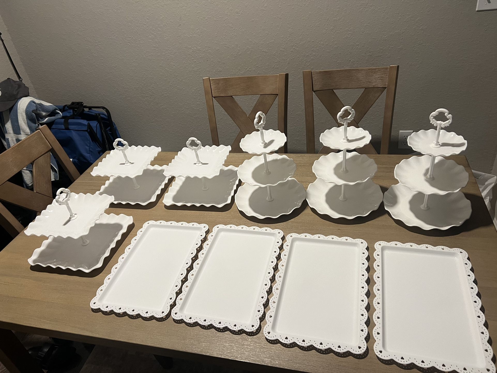 10 piece white Cake Stand Set