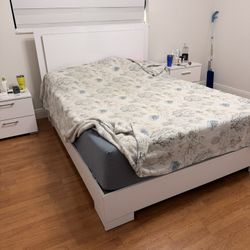 QUEEN White Bed Frame With Nectar Mattress NEGOTIABLE