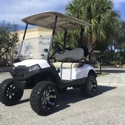 White 2016 yamaha drive 2 48v 4 seat Passenger golf cart 14”rims lifted Lithium