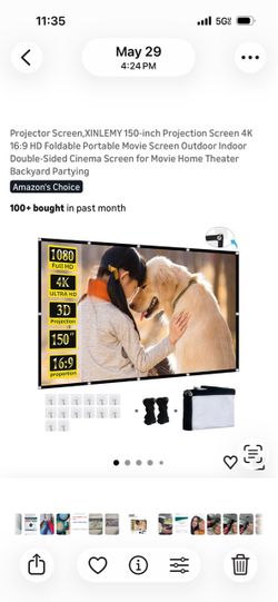 XINLEMY 150-Inch Foldable Projector Screen