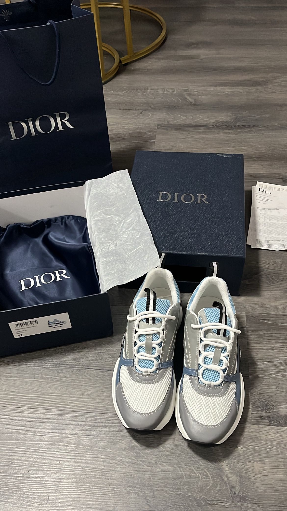 Dior Sneakers 'White,Blue and Grey Size 9