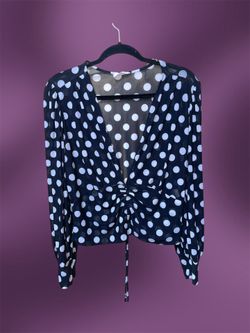 Plus Size Mesh Polka Dot Top