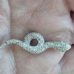 Solid 14k Natural 1.5 CT VS1 Diamond Snake pendant