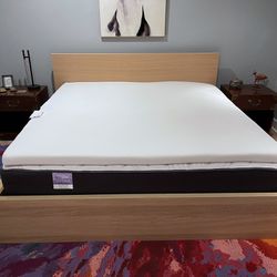 IKEA Malm King Bed Frame + Sleepy’s Extra Firm King Mattress + Tempur-Pedic King Topper